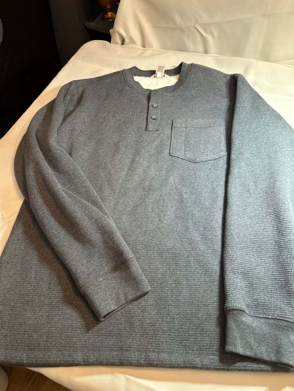 Duluth Trading Co Men's Burly Thermal Sherpa-Lined Henley, Size L